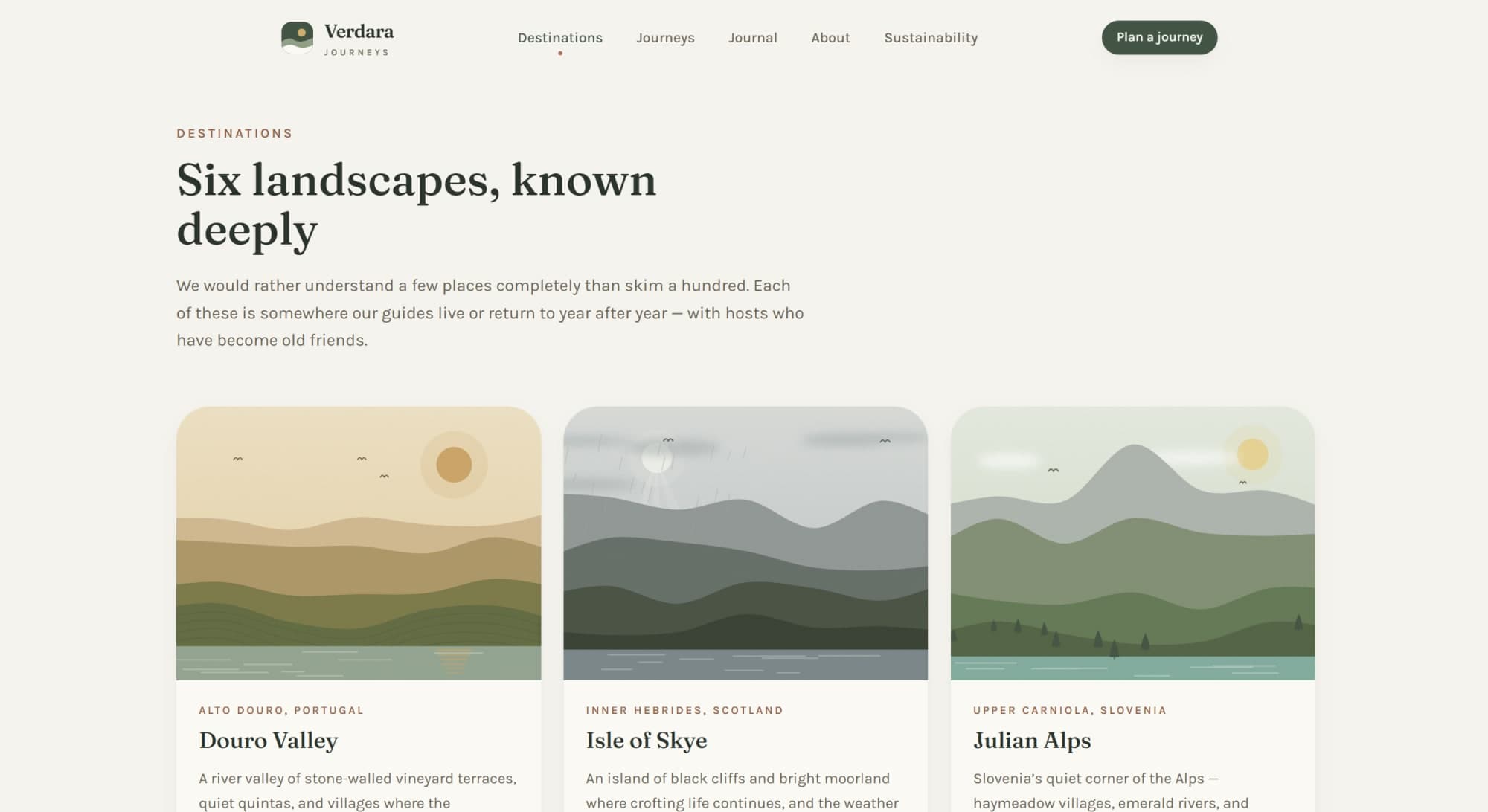 Destination discovery grid