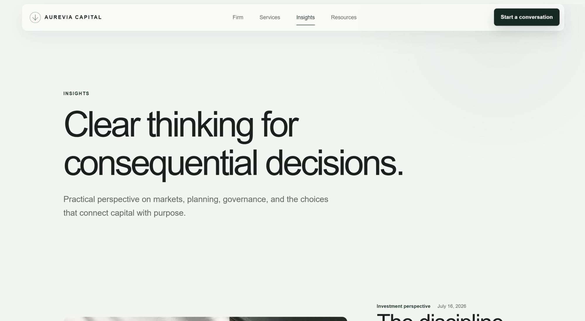 Insights index page