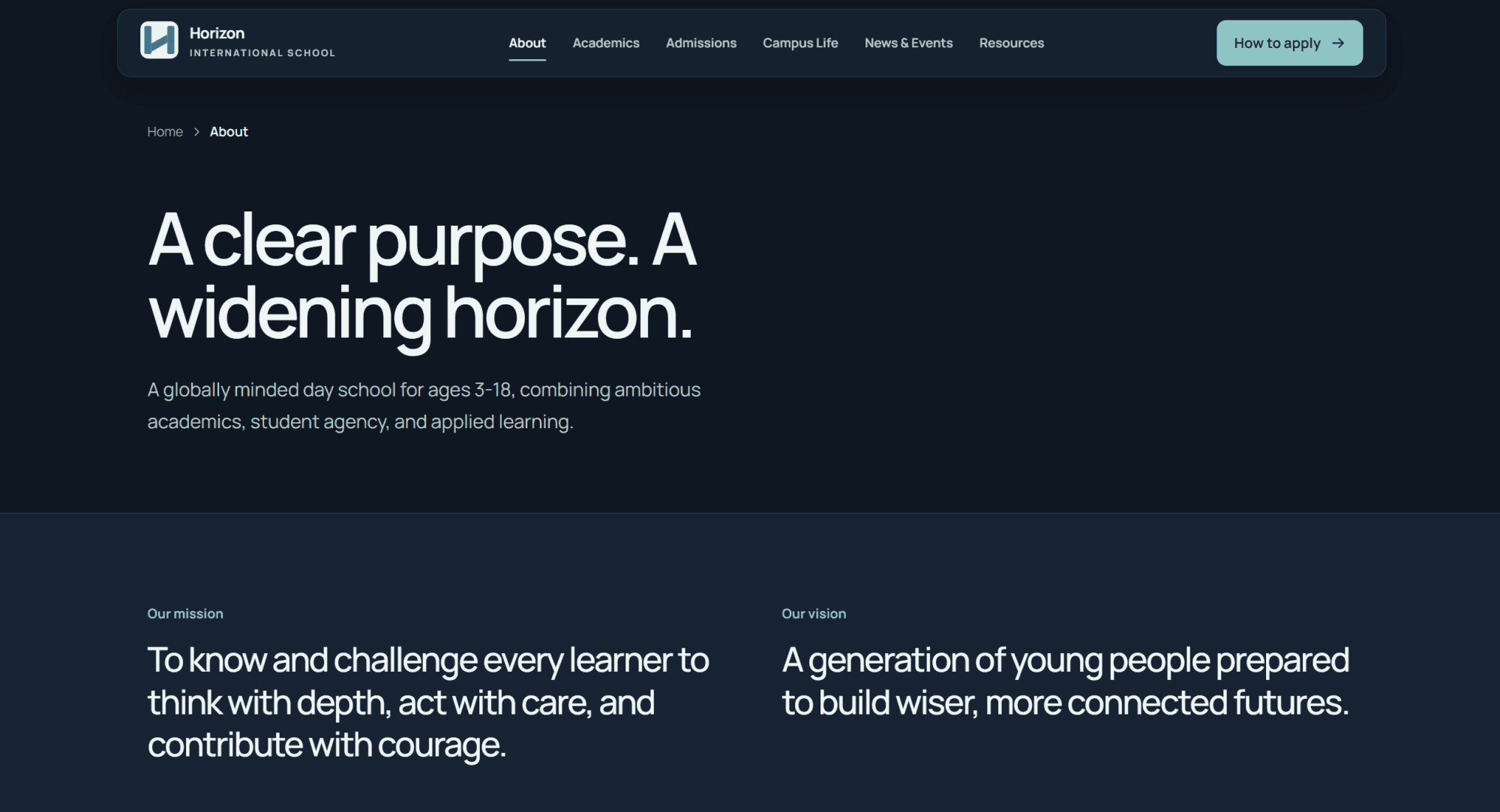 About page layout