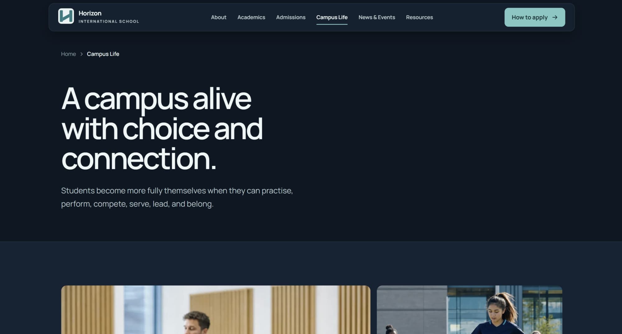 Campus life page