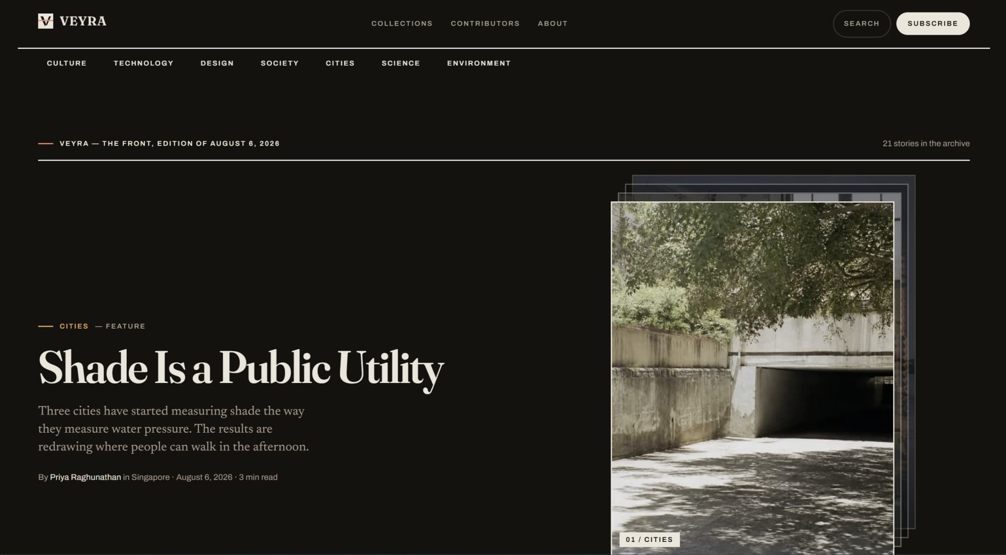 Veyra homepage hero section