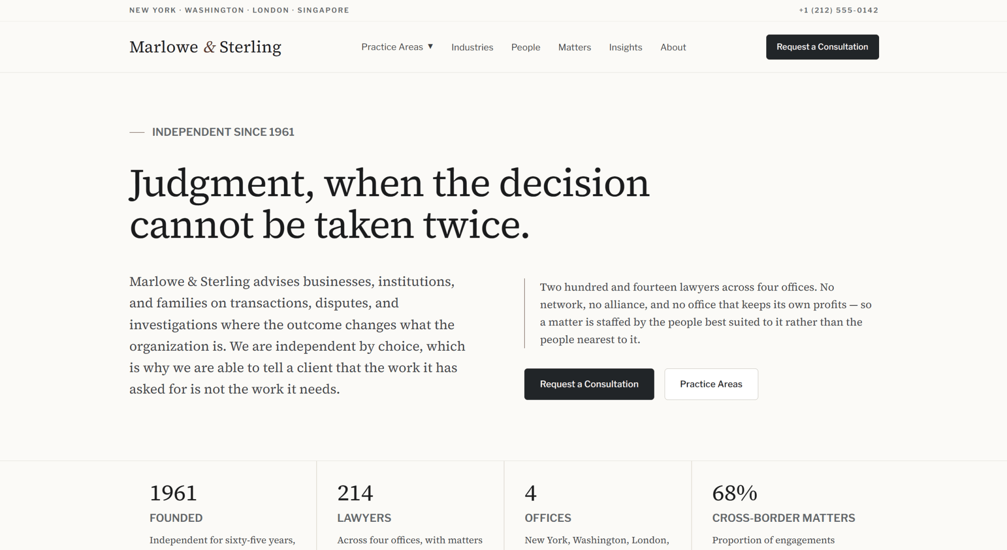 Marlowe & Sterling homepage hero