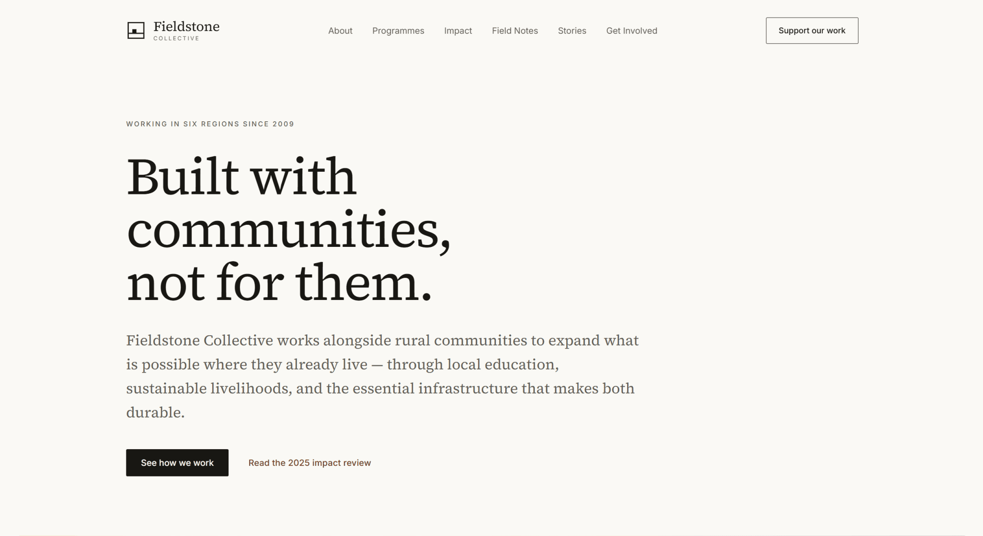 Fieldstone Collective home page masthead